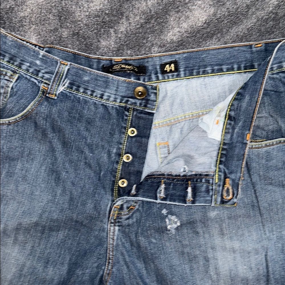 Stylish Blue Denim Jeans with Patchwork - Picture 13 of 13